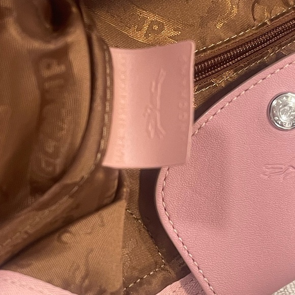 Longchamp leather Shoulder Bag - Soft Pink Handbag - Picture 12 of 16